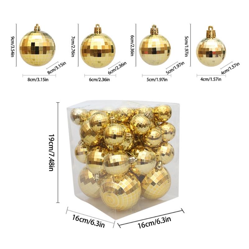 Elegant Christmas Sphere Ornament Christmas Hanging Pendant Assorted Checkered Sphere Baubles for Home Festivities