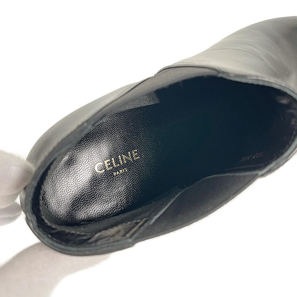 CELINE 38 Stiefel schwarzes Leder Damen