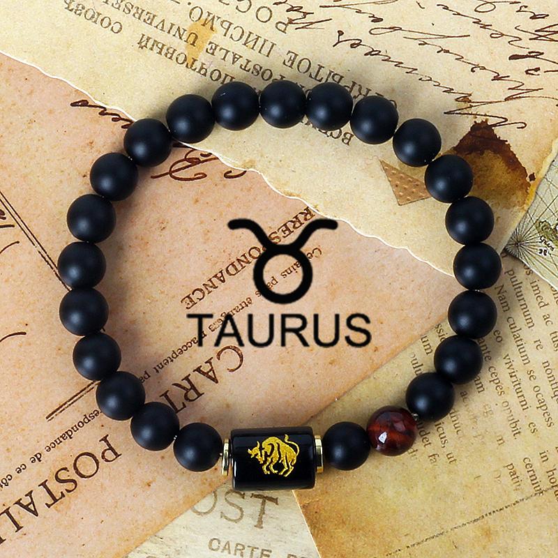 12 Constellation Zodiac Signs Bracelet Men Women Natural Tiger Eye Stone Beaded Couples Bracelets Scorpio Birthday Beads Jewelry
