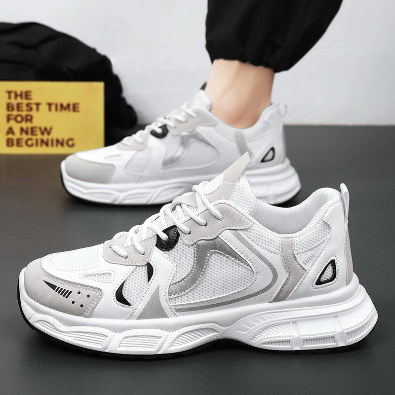 Spring Men's Shoes New Breathable Mesh Shoes Men's Trendy Versatile Thick-soled Sneakers Casual Dad Shoes Trendy Shoes
