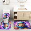 4Pcs Easterthemed Shower Curtain Set with Non-Slip Bath Mat, Toilet Lid Cover, Contour Rug & 12 Hooks, Bathroom Decor
