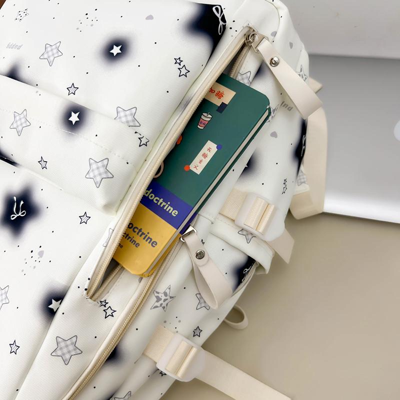Women's Backpack Student Schoolbag Junior High School High School Large Capacity Star Backpack
