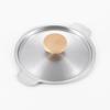 Yoshikawa Aikata Stainless Steel Milk Pan Lid with Wooden Knob 16cm Made In Japan PD3026