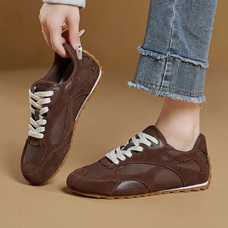 Fashion Fashion Mixed Colors Lace Up Brand Flat Sneakers Women Comfortable Non-slip Running Derby Shoes Large Size Casual Slip On Shoes