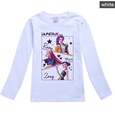 KPop Lovci démonů Dětské tričko s dlouhým rukávem Kreslený ležérní top s kulatým výstřihem pro chlapce a dívky Módní volné oblečení pro mládež