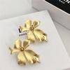 Vintage Metal Flower Big Stud Earrings For Women Gold Color Geometric Statement Fashion Jewelry Accessories
