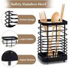 Stainless Steel Utensil Storage Organizer Draining Hole Base Chopstick Drying Racks  Household