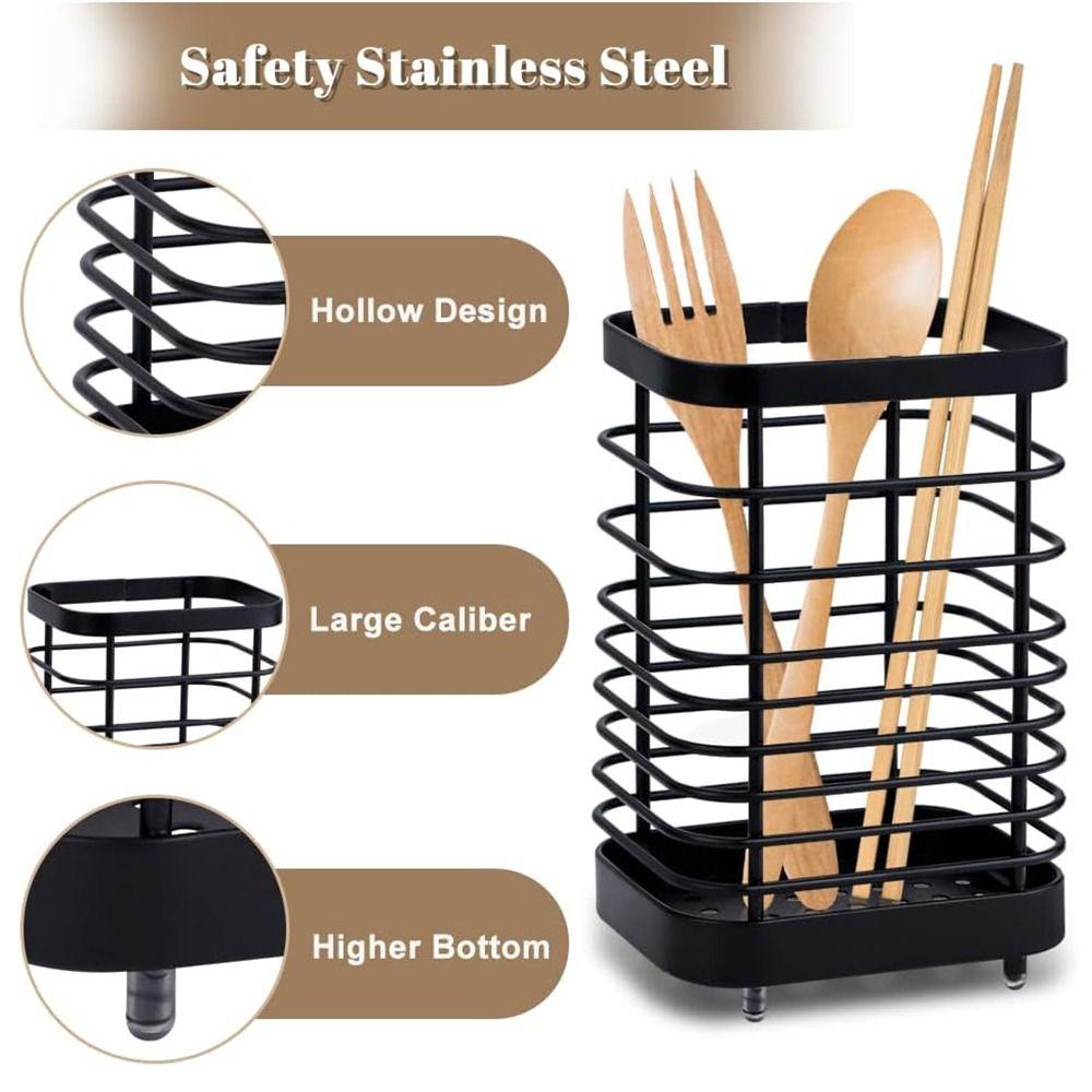 Stainless Steel Utensil Storage Organizer Rust-proof Chopstick Drying Racks  Flatware