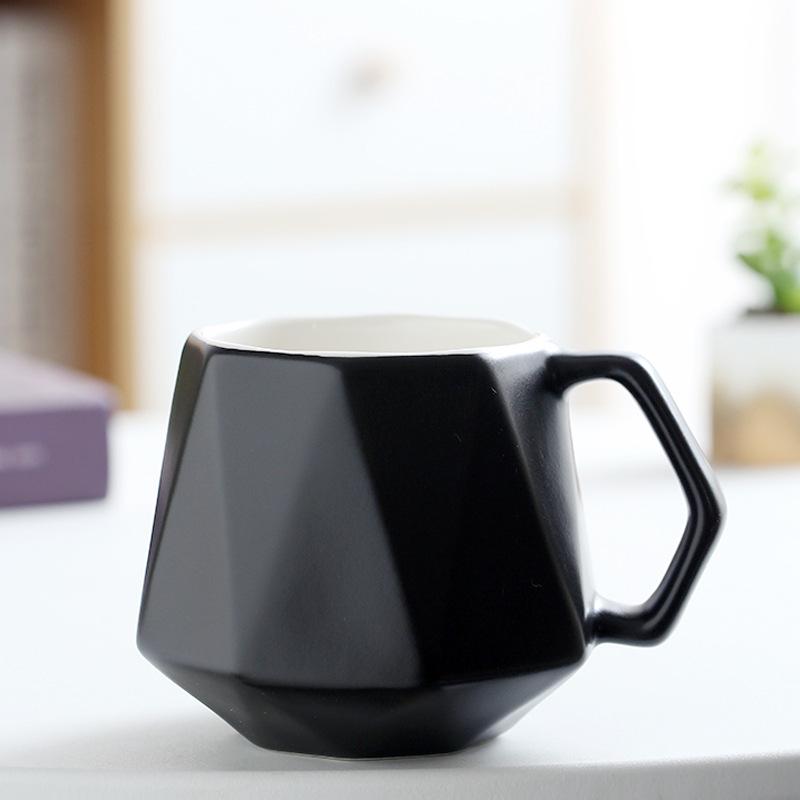 Geometric Diamond Rhombus Ceramic Couple Mug