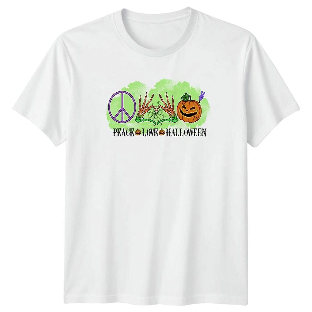Peace Love Halloween TShirt Spooky Season Halloween Halloween Gift S