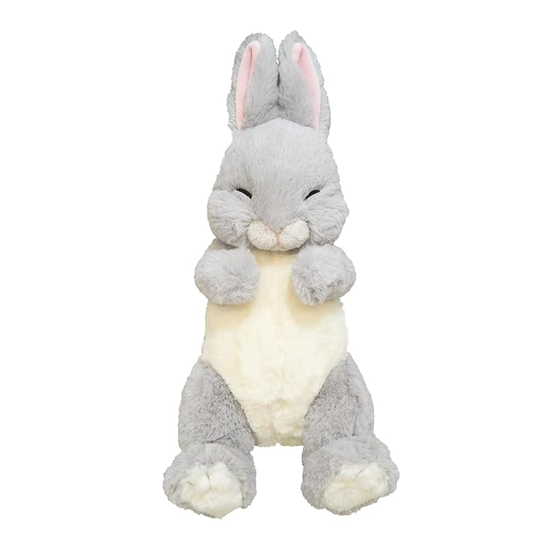 Sunlemon Knee-Hugging Rabbit, Sleeping Soundly, Gray, 17 X 14 X 36 Cm, Plush Animal, Cute Rabbit, P-9532
