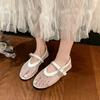 Fashion Mesh Ballet Shoes Women's Spring and Summer New Round Toe Shallow Mouth Cutout Mesh Breathable Flat Sandals