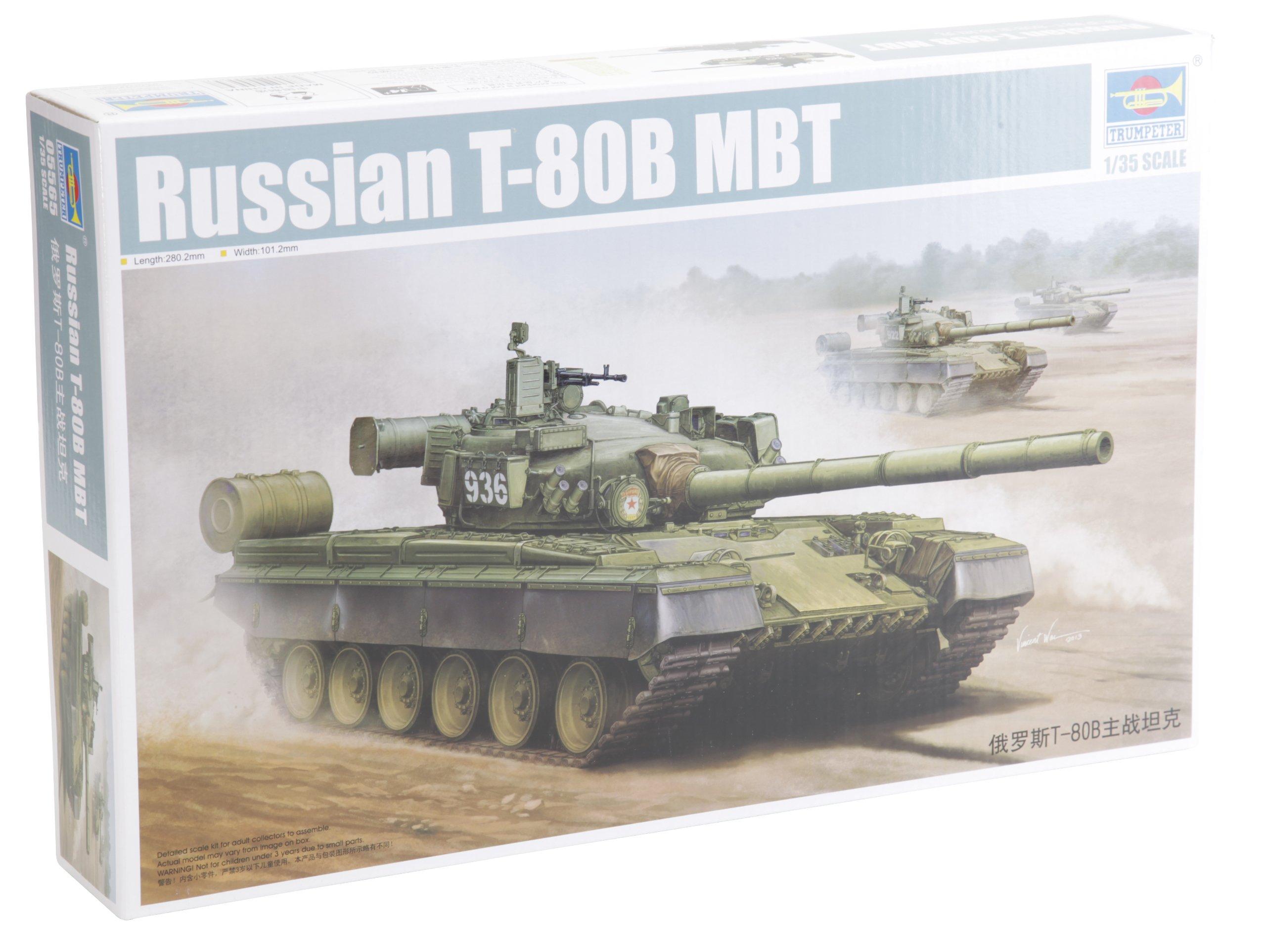 

Trumpeter 1/35 Soviet T-80B Main Battle Tank Plastic Model