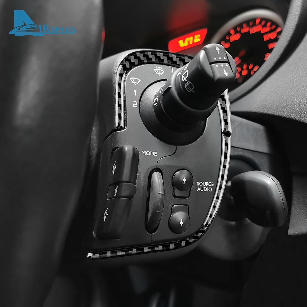 Naklejka z prawdziwego miękkiego włókna węglowego do Renault Clio 3 2006 2007 2008 2009 2010 2011 2012 Wnętrze samochodu Rama przycisków kierownicy