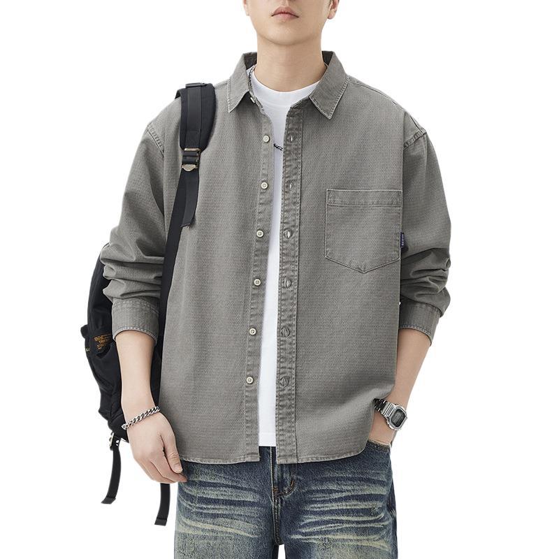 Japanisches Retro-Baumwollhemd Herren Trendig Vielseitig Locker Lässig Amerikanisch Frühling Neues Hemd