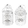 2 Pcs Bird Cage Candle Holder Vintage Exquisite Elegant Hollow Out Pattern Metal Candlestick for Party Decoration