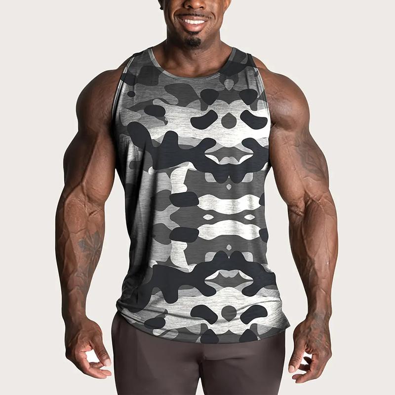 

Summer Round Neck 3D Camouflage Printed Top Fashionable Casual Sport Sleeveless Men s Tank Tops 5XL