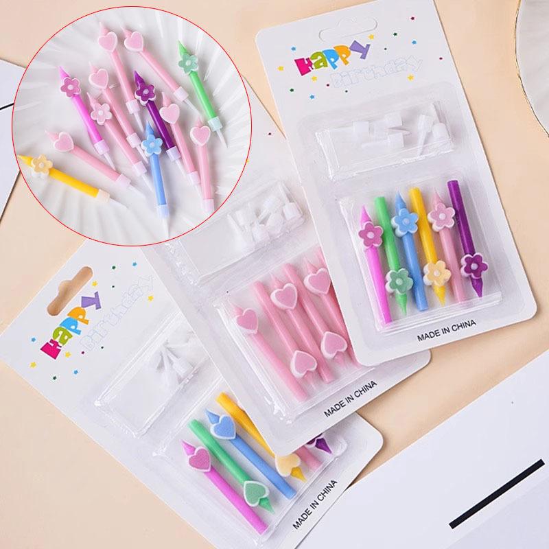 Kerzen Bunt 6 Stück/Packung Hochzeitsfeier Geburtstagstorte Kerzen Dekoration Partyzubehör für Kinder