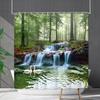 Bathroom Waterproof Curtain Digital Printing Landscape Waterfall Shower Curtain Free Punching Toilet Partition Curtain Shower Cloth