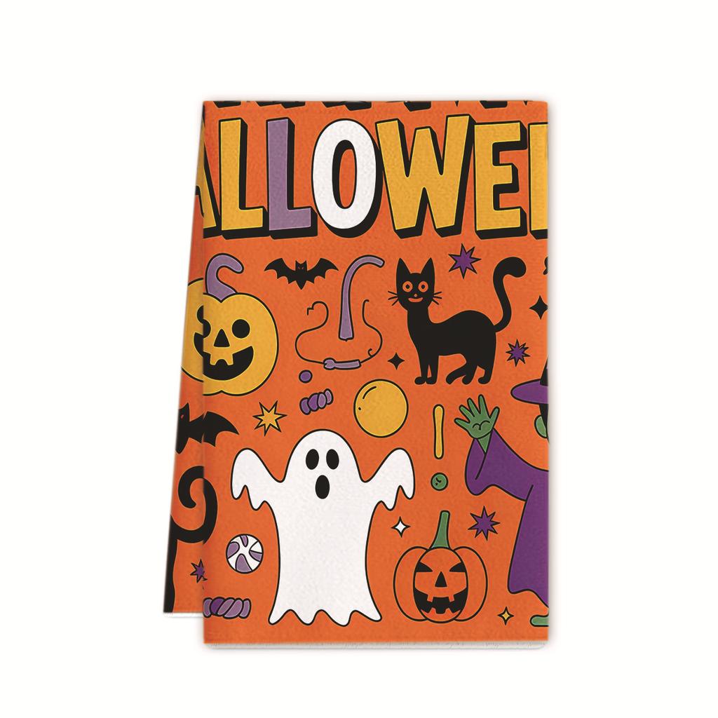 Halloween towel ornament gift microfiber printing kitchen towel special dish towel rag