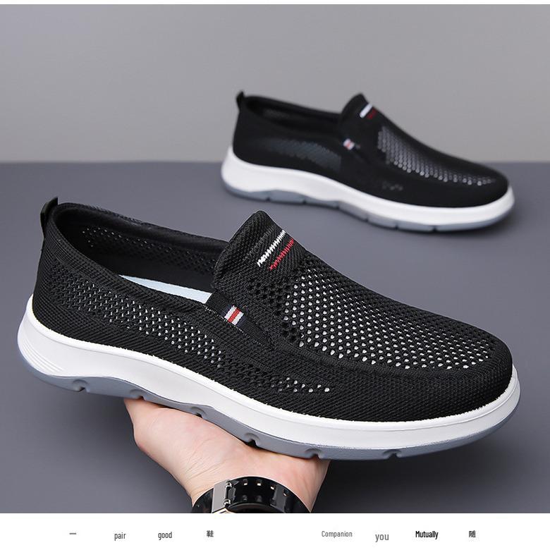 Herren Sommerschuhe zum Hineinschlüpfen aus atmungsaktivem Mesh - Bequem, Weiche Sohle, Stil für mittlere Jahre