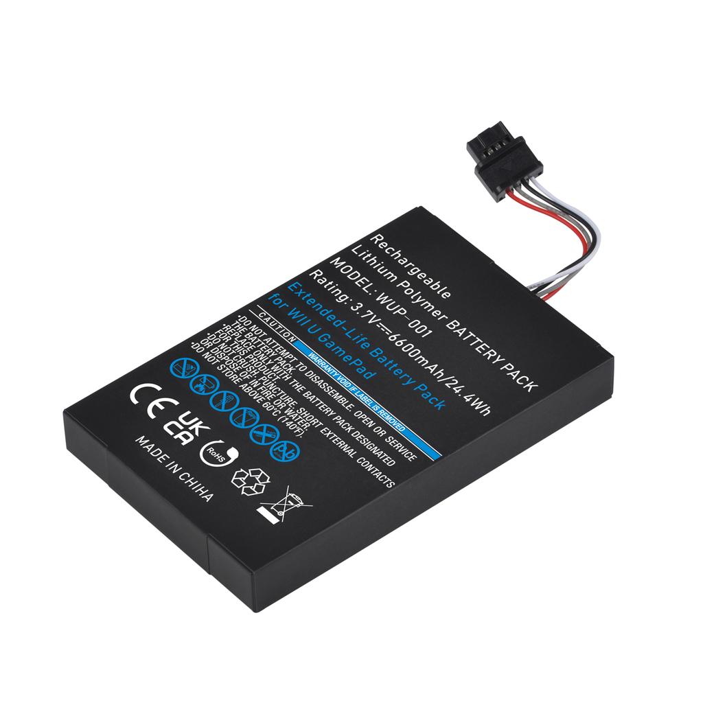 6600mAh Wii U Gamepad Battery Replacement Rechargeable Battery Pack for Nintendo Wii U Controller WUP-010 WUP-012