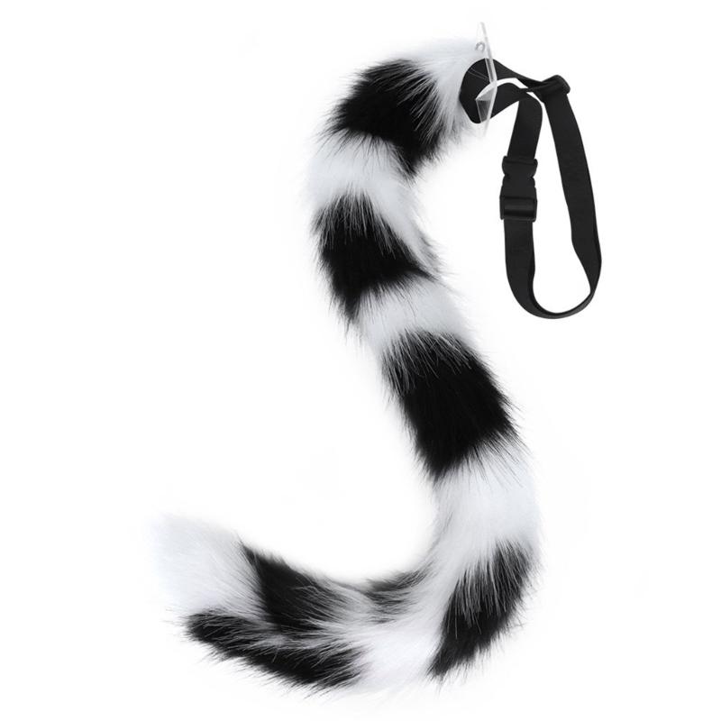 Anime-Cosplay Props Cat Ears and Tail Set Plush Furry Animal Ears Hairhoop with Cat Tail Fancy-Dress Party Costumes