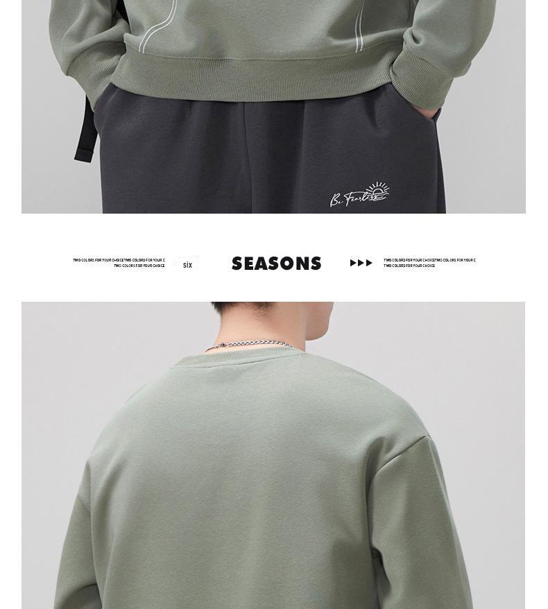 Men's 2025 Autumn/Winter Velvet Thickened Pullover Hoodie - Round Neck, Long Sleeve, Casual Sports Top