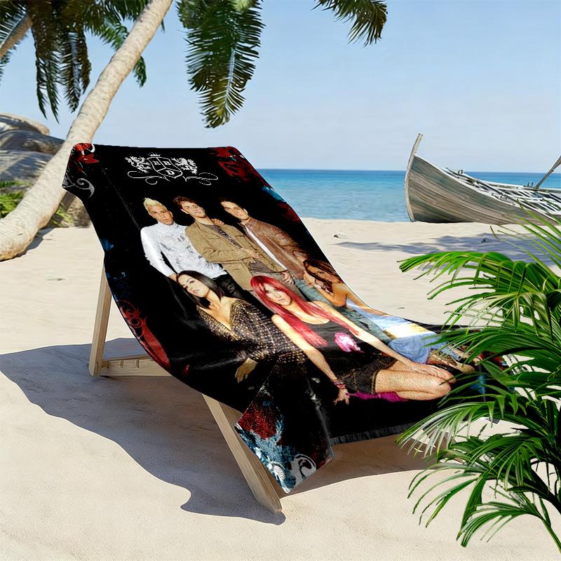 RBD Band Print Beach Towel, Large Soft Quick Dry Towel for Beach Camping Swimming