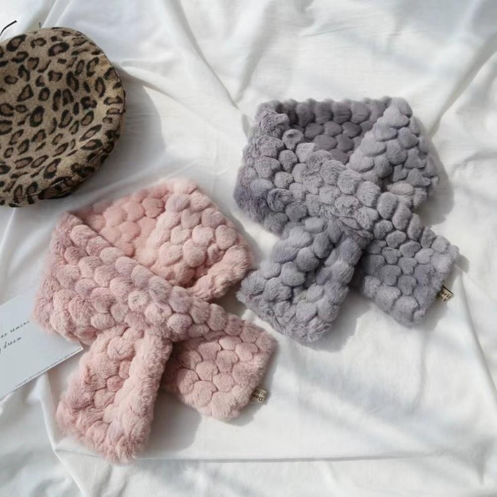 Thickened Cross Scarf Cold-proof Knitted Neckerchief Elegant Neck Collar  Outdoor
