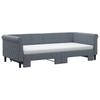 Pull Out Daybed with Mattresses Dark Grey 90x200 Cm Velvet