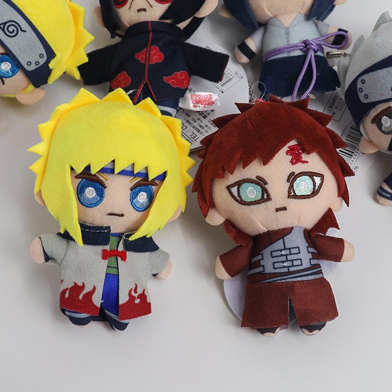 11cm Naruto Shippuden Anime Peripherals Plush Toy Keychain Naruto Cartoon Kakashi Gaara Cotton Toy Key Ring&Bag Hanger Ornament