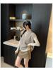 Women's Slim-Fit Half-High Neck Base Layer Long-Sleeve T-Shirt, Autumn/Winter Style with Cinched Waist and High-End Feel.