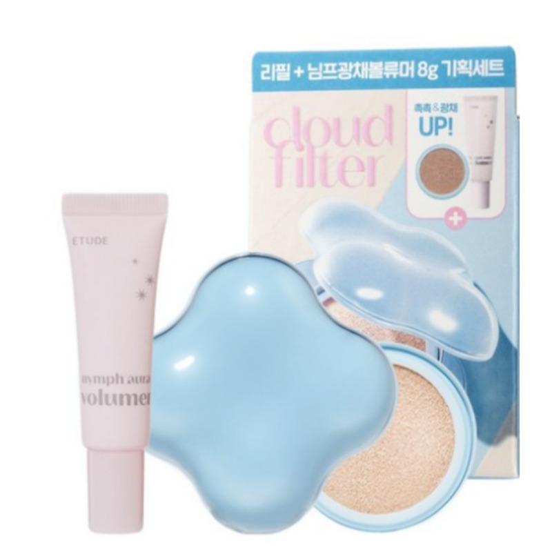 

Etude Cloud Filter Cushion Set 21 Ivory (15g + Refill 15g + Nymph Aura Volumer 8g)
