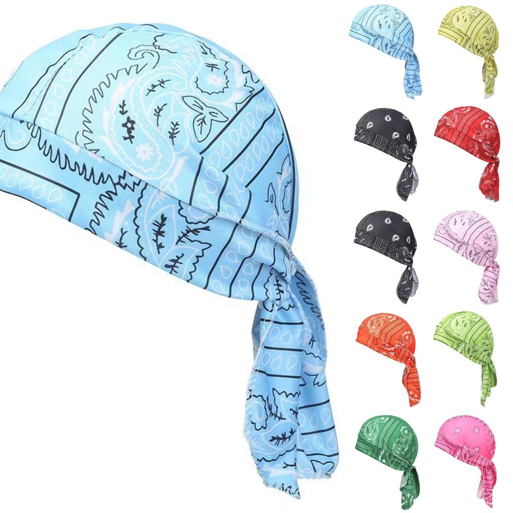 Outdoor Cycling Pirate Cap Street Dance Hip Hop Headscarf Breathable Lightweight Bandana Hat for Men and Women Adjustable Fit