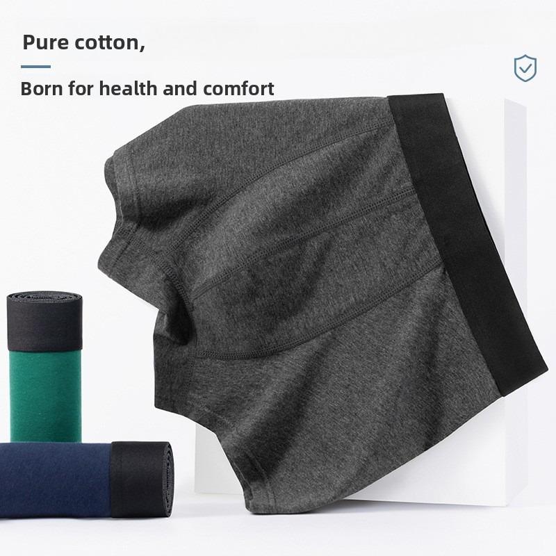 2pcs Men's Autumn Cotton Comfortable Breathable Uncrotch Waist Flat Angle Briefs