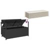 Garden Bench with Storage Space and Cushions Black Poly Rattan
