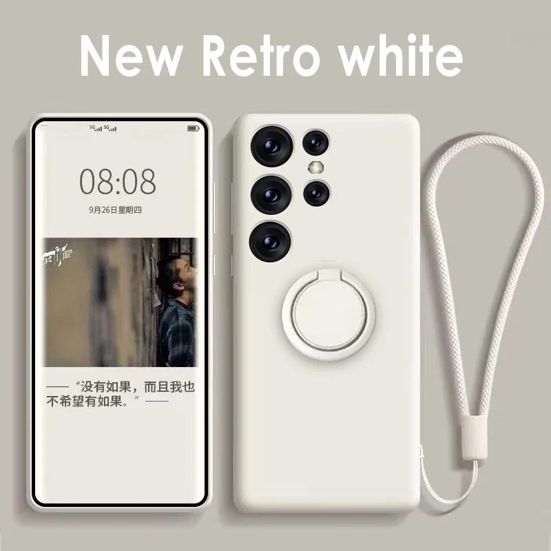 Magnetic Liquid Silicone Stand Phone Case For Samsung Galaxy S24 S23 S22 S21 S20 Ultra FE S10 Plus with Ring Holder Strap Cover