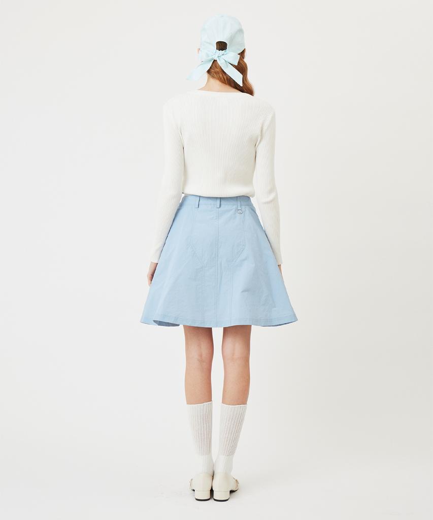 AVEN Button Point Round Neck Knit White