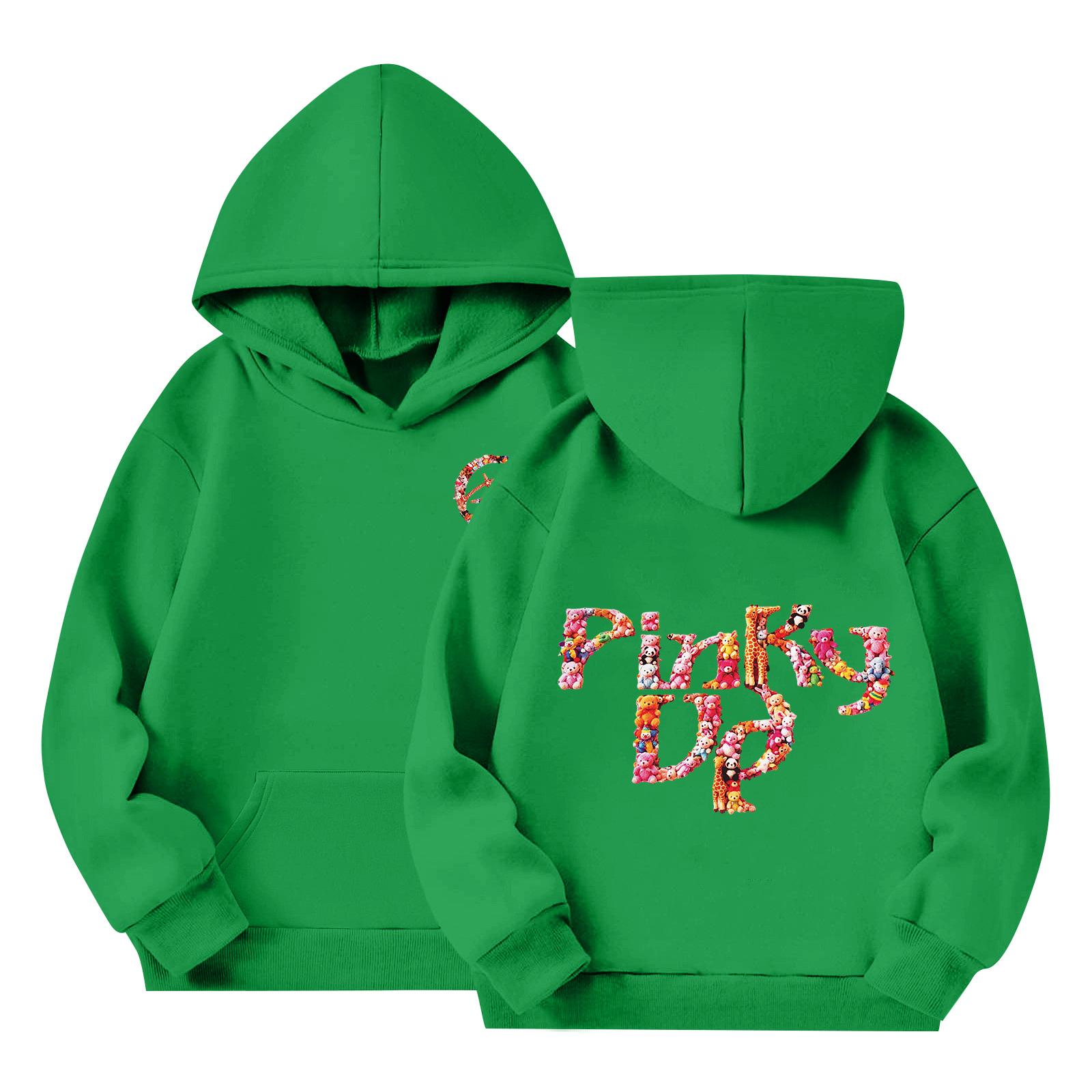 

Kids Long Sleeve Pullover Hoodie Loose Fit Alphabet Print Sweatshirt Soft Comfortable Casual Top for Boys and Girls 110 армия зеленый