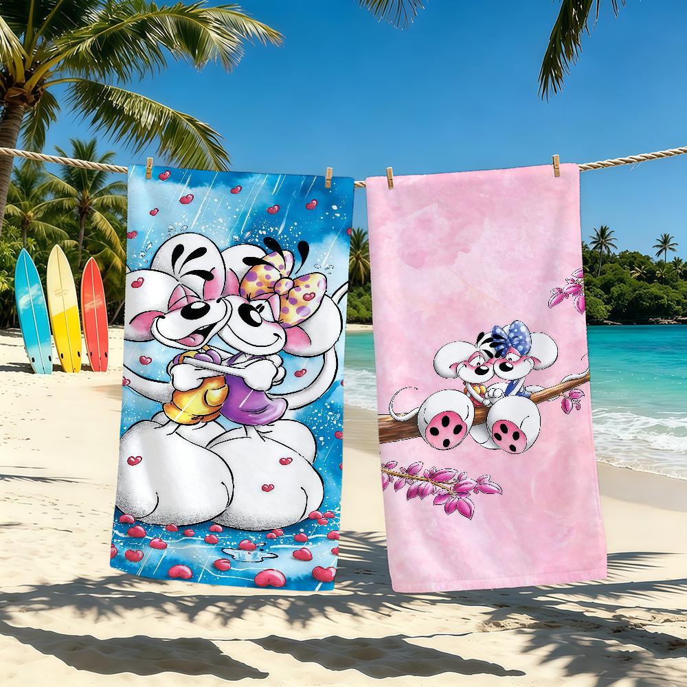 Schattige D-Diddl Cartoon Handdoek Voor Buiten Kamperen Strandhanddoek Super Absorberend Sneldrogende Zomerhanddoek
