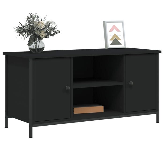 VidaXL Meuble TV Noir 100x40x50 cm Bois d'ingénierie 832763