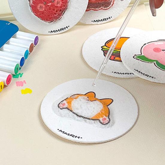 Yousheng Skumtekstur Blankt Malepapir 3D Tegning Magisk Lerret Svamp med Vannpensel Hvit Puffy Maling Papir for Barn Voksne DIY Kunsthåndverk