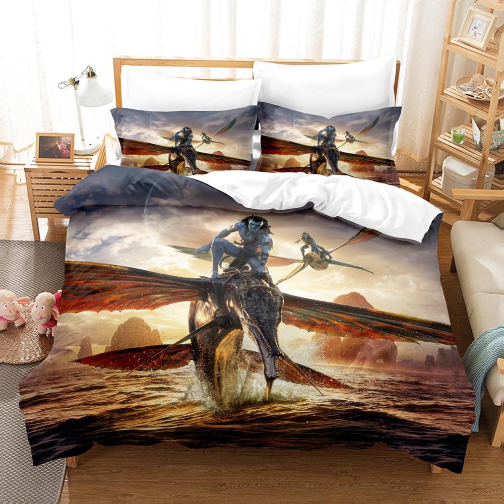 Cartoon-Avatar-Print Bettwäsche-Set 2D-Druck Bettbezug Kissenbezug Queen King Bettdeckenbezug