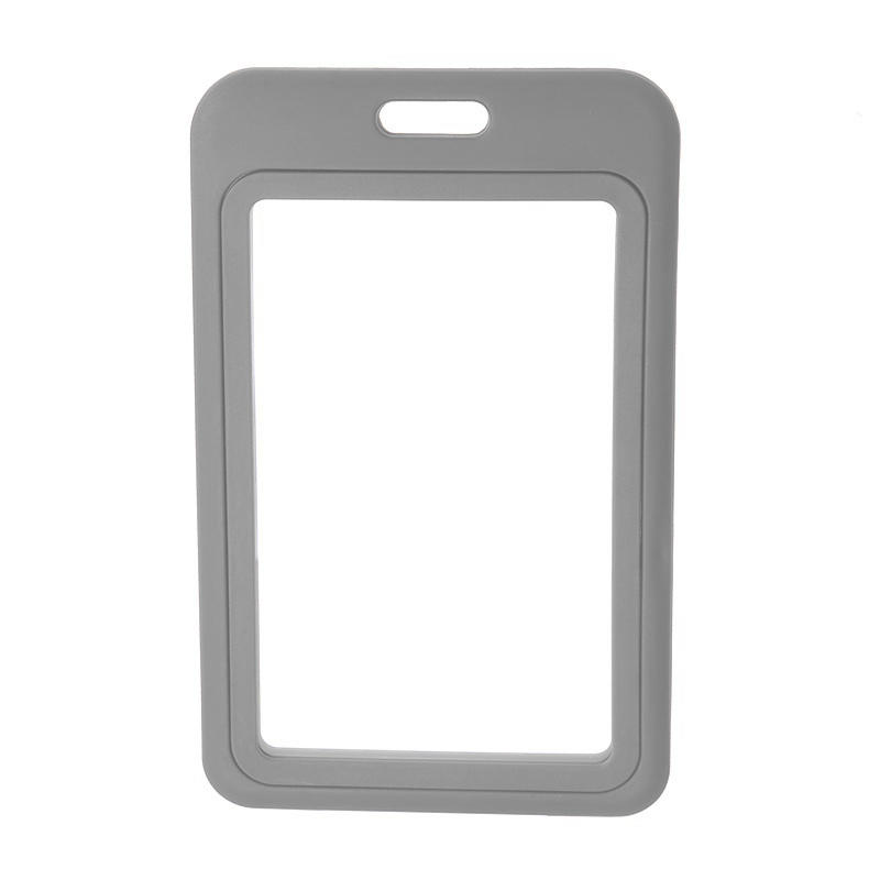 Card Cover Double-sided Transparent Hard Plastic Card Protective Cover Multi-color Chest Badge Work ID Card Holder