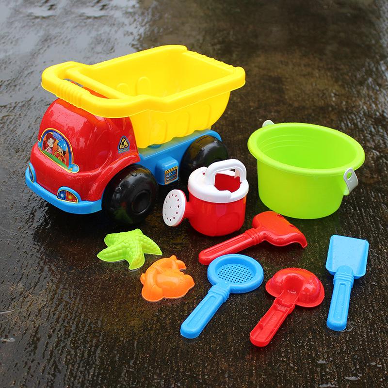 Popular Large Plastic Beach Toy Car Sandglass Set for Kids - Perfect for Sand and Water Play, Bath Time, and Recreation.