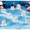 Miniature Decoration Exquisite Snowman Resin Figure Christmas Micro Landscape Cute Snowman Ornament For Desktops Indoor Outdoor