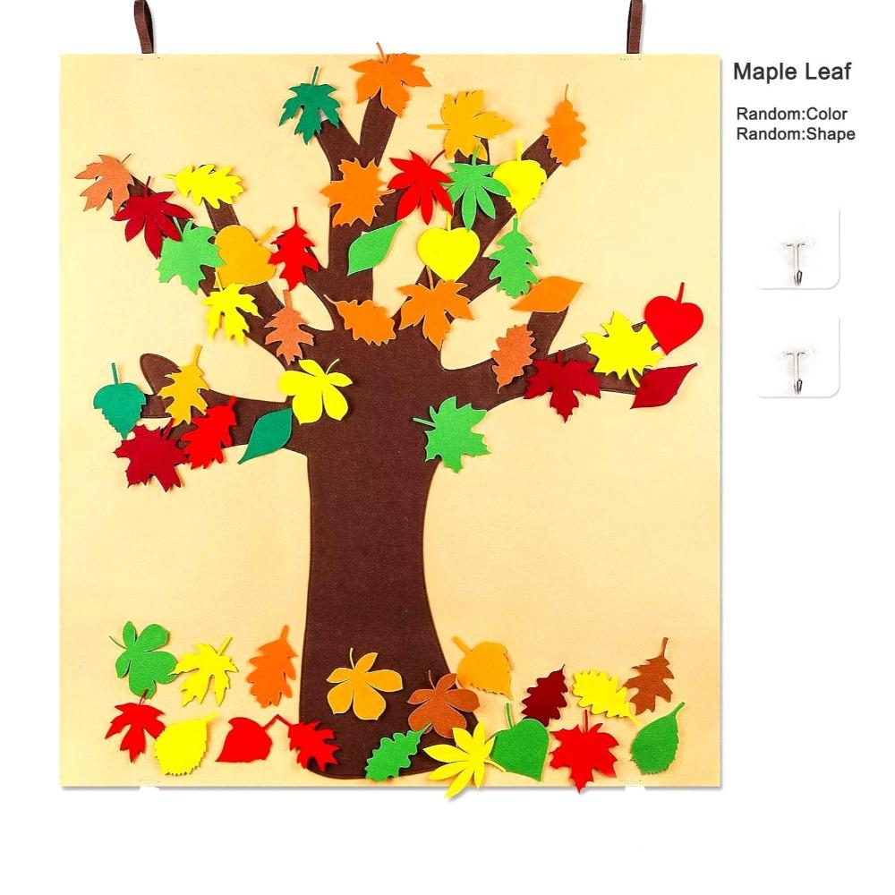 Thicken Felt Fall Tree Craft Kit Thanksgiving Education Toy New Montessori Busy Board  for Kids