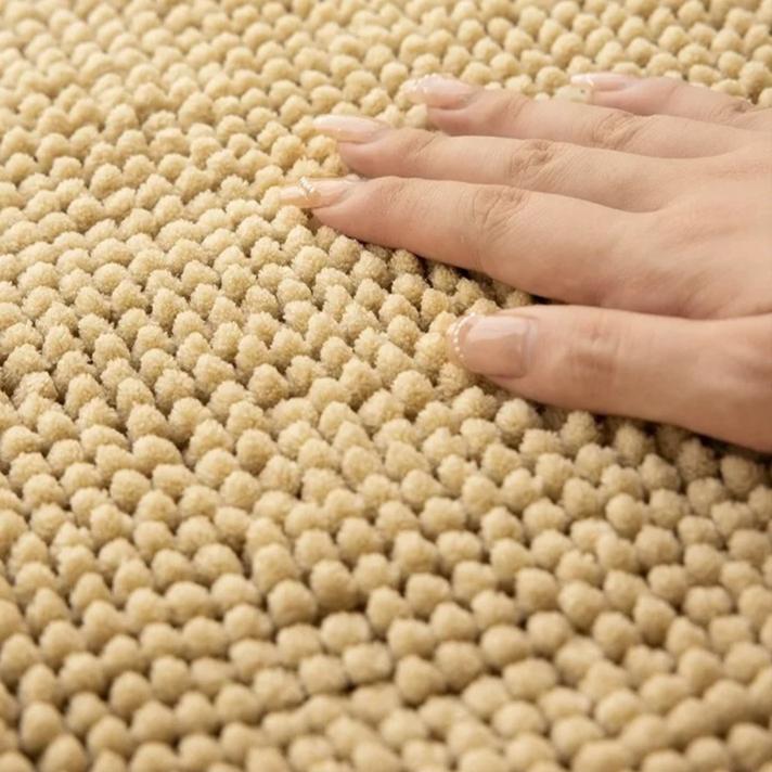 Chenille Bath Mats Encrypted Thickened Short Plush Strong Water-absorbent Non-slip Bathroom Rug Carpet Quick-drying Foot Mat