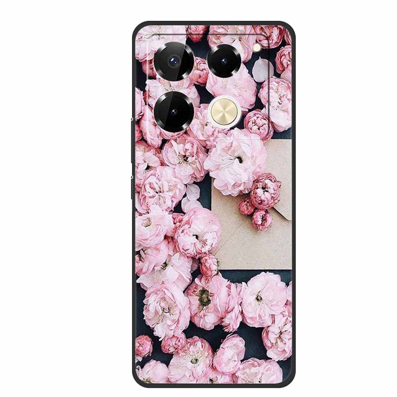 For Infinix Note 40 Pro 5G Case TPU Soft Silicone Cover Phone Cases for Infinix Note 40 40pro 4G Flowers Lovely Coque Fundas